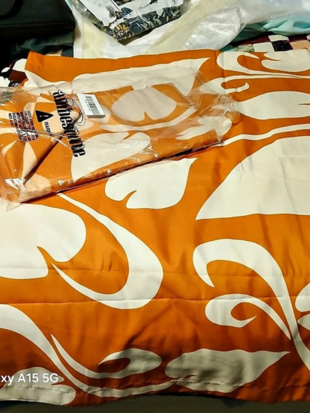 Ambesonne Micpano Abstract Orange & White Retro Curtains NWT